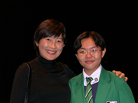 Li Qi and RGS Principal Deborah Tan